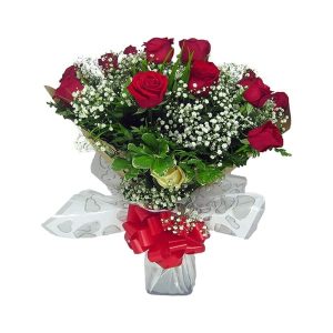 Buquê Amor com 12 rosas Frente