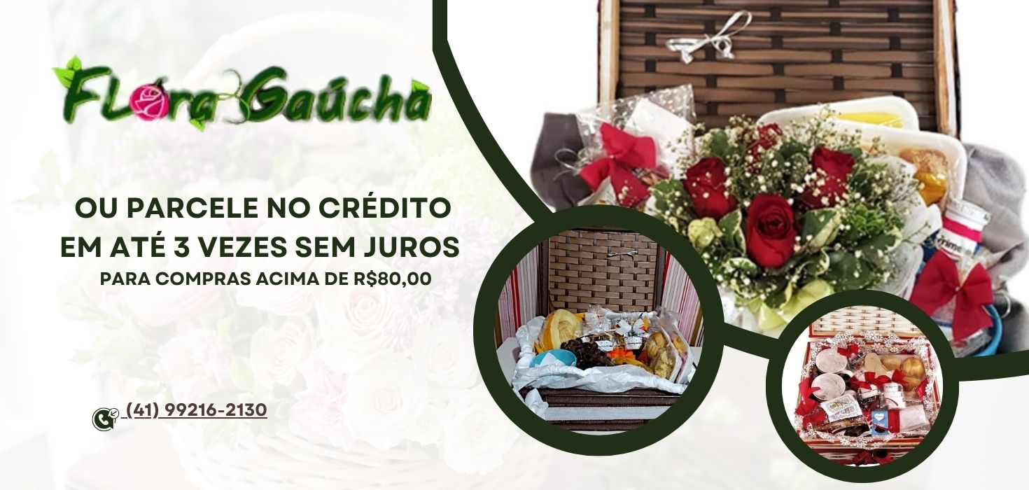 Flora Gaucha - Arranjos e Buques com Flores Naturais - Cestas de café da manhã